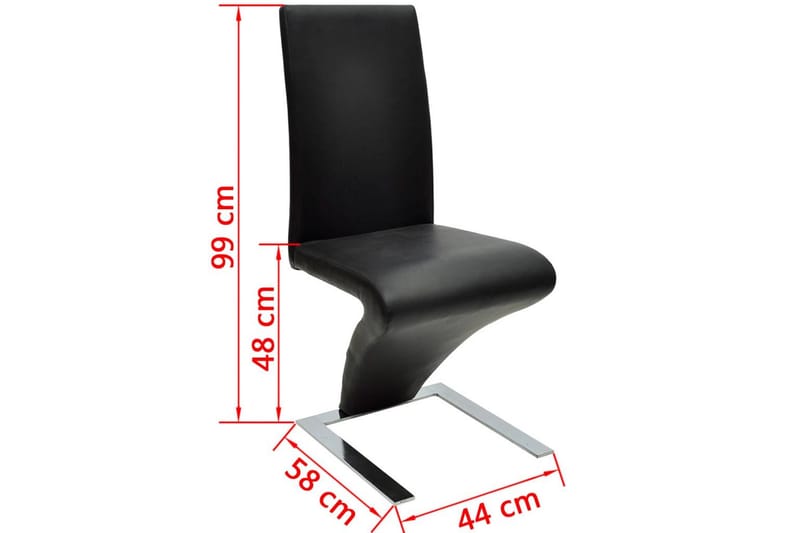 Spisebordsstole 2 Stk. Zigzagform Sort - Sort - Møbler - Stole & lænestole - Armstole