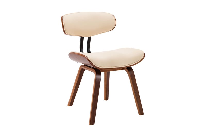 spisebordsstole 4 stk. bøjet træ og kunstlæder cremefarvet - Creme - Spisebordsstole & køkkenstole - Armstole
