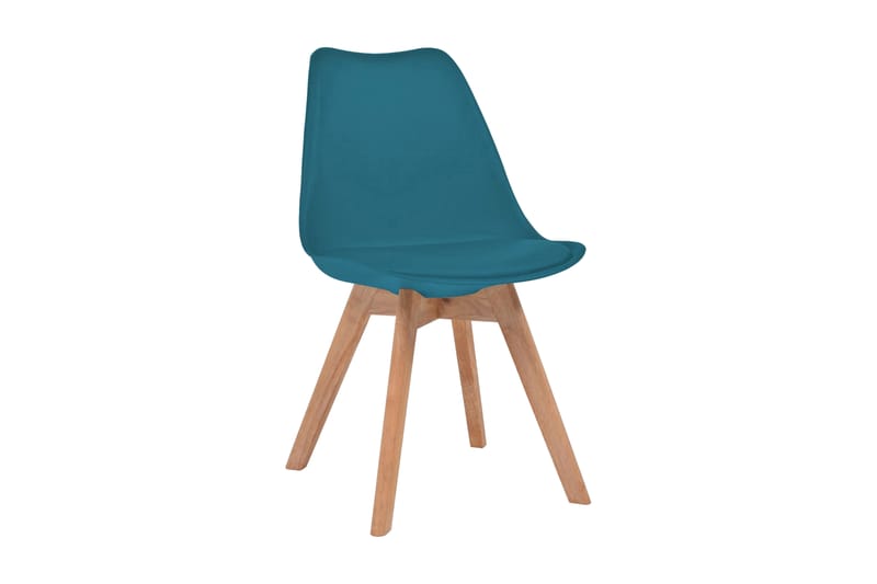 Spisebordsstole 4 Stk. Kunstlæder Massivt Træ Turkis - Grøn - Spisebordsstole & køkkenstole - Armstole