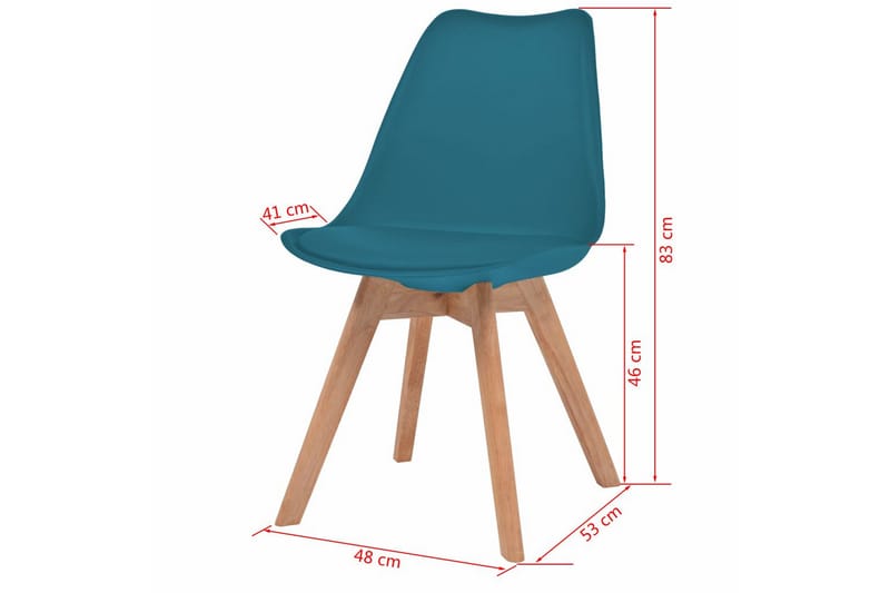 Spisebordsstole 4 Stk. Kunstlæder Massivt Træ Turkis - Grøn - Spisebordsstole & køkkenstole - Armstole