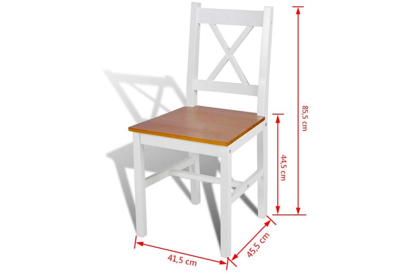 Spisebordsstole 6 Stk. Træ Hvid Og Naturfarvet - Brun - Møbler - Stole & lænestole - Armstole