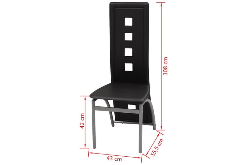 Spisebordsstole I Kunstlæder 2 Stk. Sort - Sort - Møbler - Stole & lænestole - Armstole