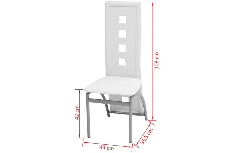 Spisebordsstole I Kunstlæder 6 Stk. Hvid - Hvid - Møbler - Stole & lænestole - Armstole