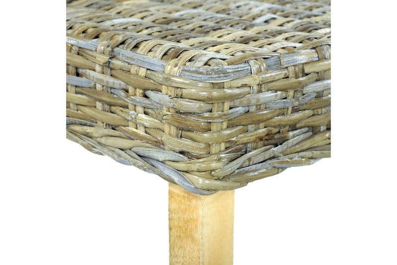 bænk 110 cm naturlig kubu-rattan massivt mangotræ - Brun - Møbler - Stole & lænestole - Bænke - Entrébænk