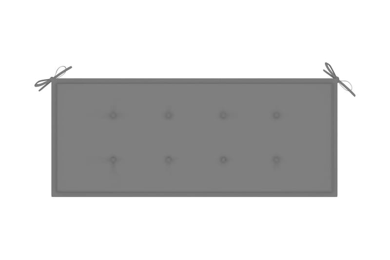 Batavia-Bænk Med Grå Hynde 120 cm massivt teaktræ - Grå - Møbler - Stole & lænestole - Bænke