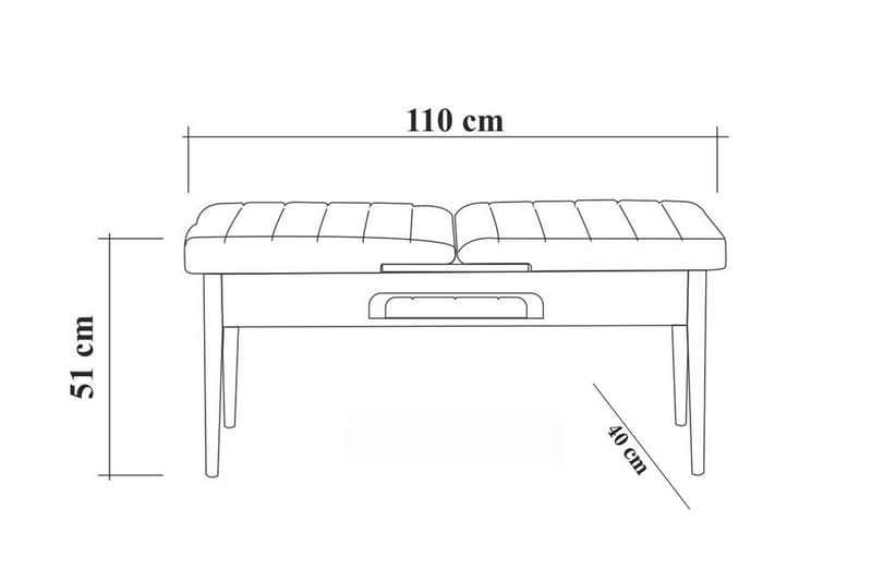 Idehult Bænk 51 cm - Hvid/Antracit - Møbler - Stole & lænestole - Bænke - Entrébænk