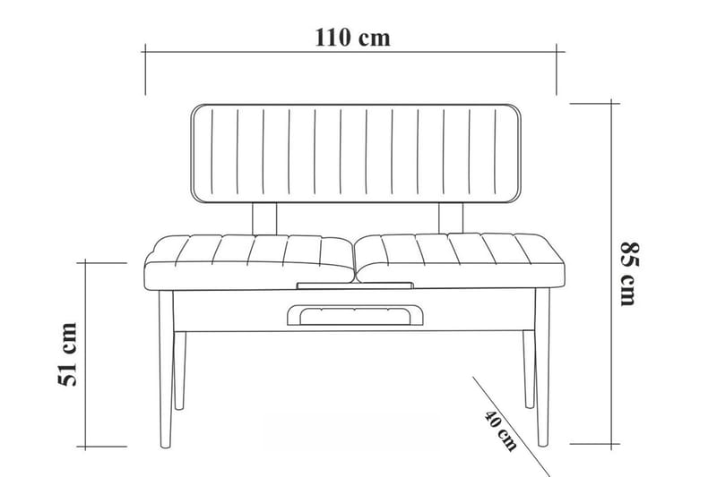 Idehult Bænk 85 cm - Hvid/Antracit - Møbler - Stole & lænestole - Bænke - Entrébænk