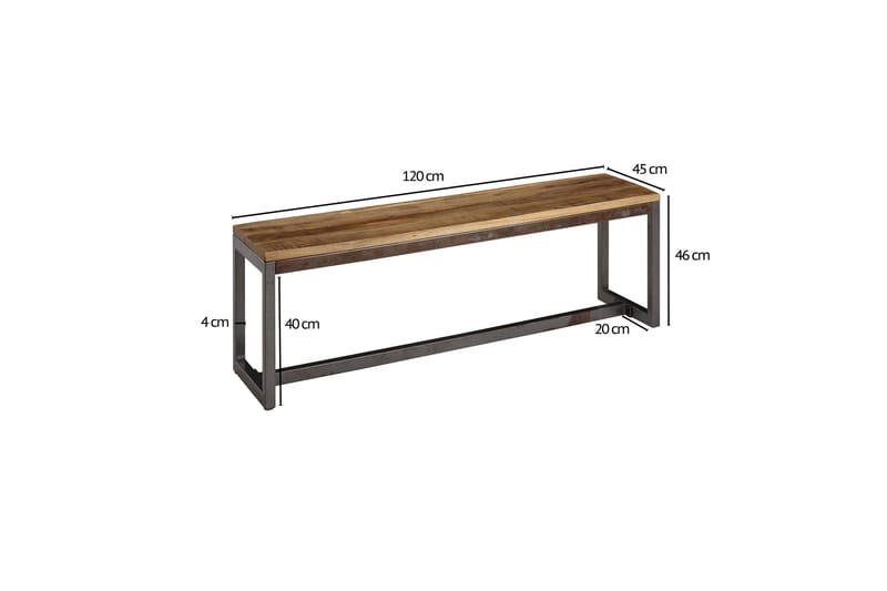 Willowdale Bænk 120 cm - Brun / sort - Møbler - Stole & lænestole - Bænke - Entrébænk - Entrébænk med opbevaring