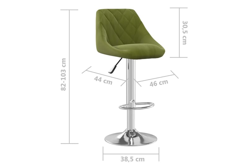 barstole 2 stk. fløjl lysegrøn - Grøn - Møbler - Stole & lænestole - Barstole