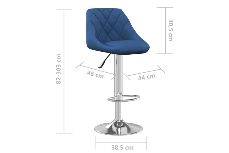 barstole 2 stk. fløjl blå - Blå - Møbler - Stole & lænestole - Barstole