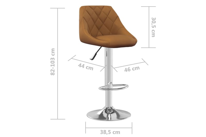 barstole 2 stk. fløjl brun - Brun - Møbler - Stole & lænestole - Barstole