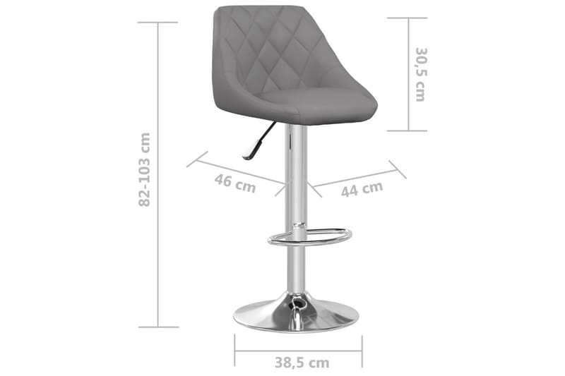 barstole 2 stk. kunstlæder grå - Grå - Møbler - Stole & lænestole - Barstole