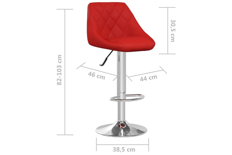 barstole 2 stk. kunstlæder vinrød - Rød - Møbler - Stole & lænestole - Barstole