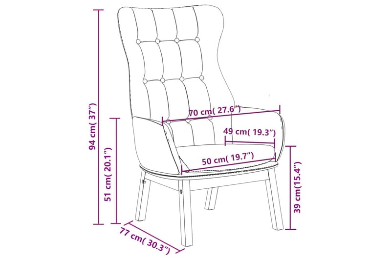 beBasic lænestol stof cremefarvet - Creme - Møbler - Stole & lænestole - Lænestole