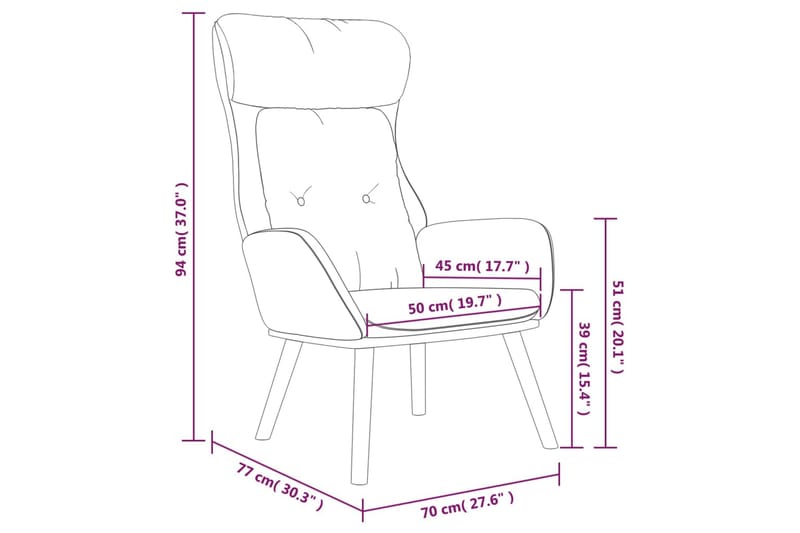 beBasic lænestol stof og PVC sennepsgul - Gul - Møbler - Stole & lænestole - Lænestole