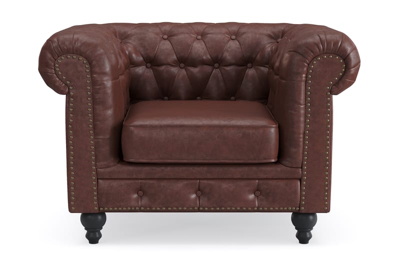 Chesterfield Deluxe Lænestol - Mørkebrun - Møbler - Stole & lænestole - Lænestole