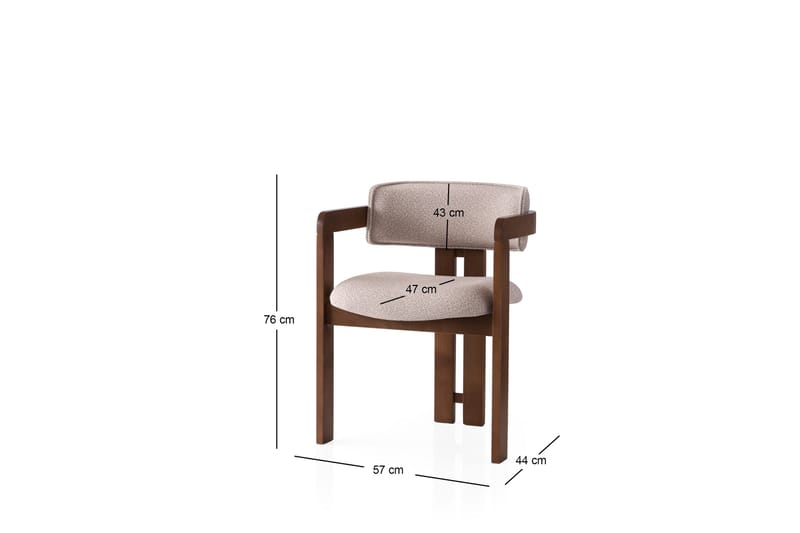 Dellon Armstol - Valnød/Creme - Møbler - Stole & lænestole - Spisebordsstole & køkkenstole
