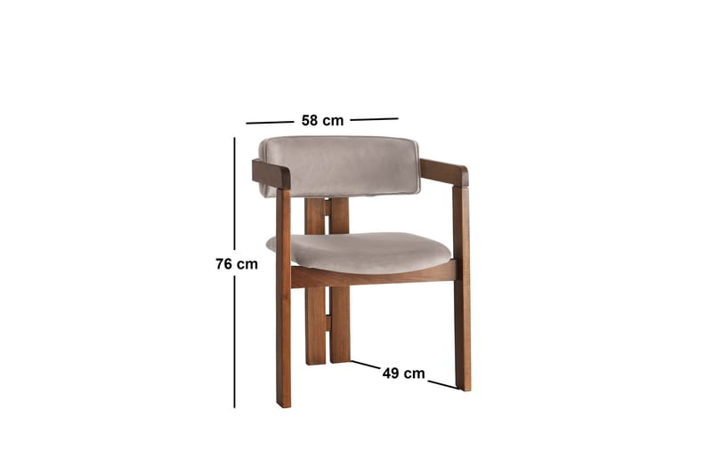 Dellon Armstol - Valnød/Lysbrun - Møbler - Stole & lænestole - Spisebordsstole & køkkenstole