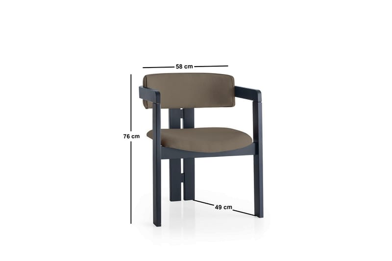 Diontae Armstol - Sort/Brun - Møbler - Stole & lænestole - Spisebordsstole & køkkenstole