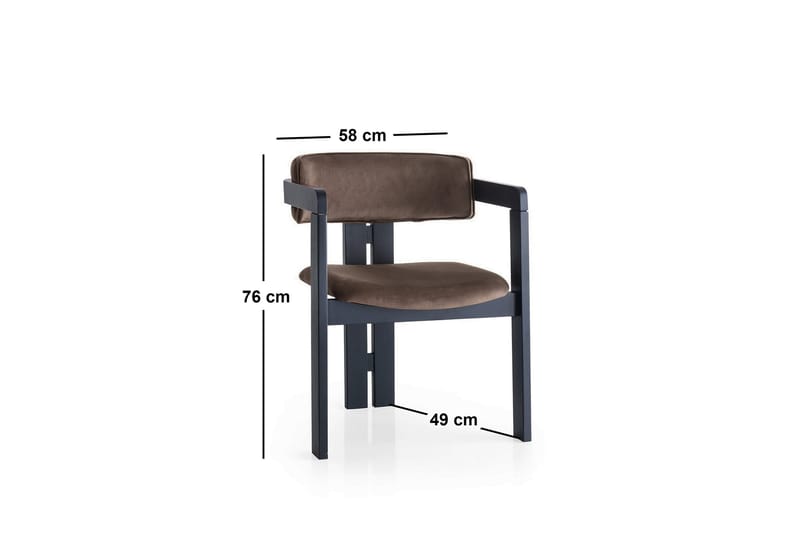 Diontae Armstol - Sort/Brun - Møbler - Stole & lænestole - Spisebordsstole & køkkenstole