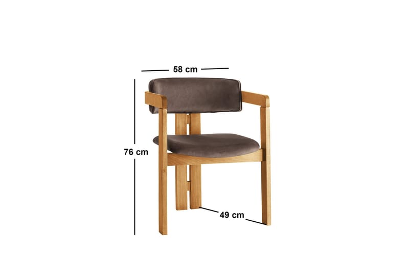 Dylana Armstol - Eg/Brun - Møbler - Stole & lænestole - Spisebordsstole & køkkenstole