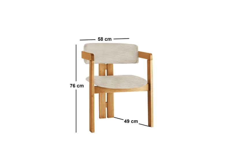 Dylana Armstol - Lysgrå/Eg - Møbler - Stole & lænestole - Spisebordsstole & køkkenstole