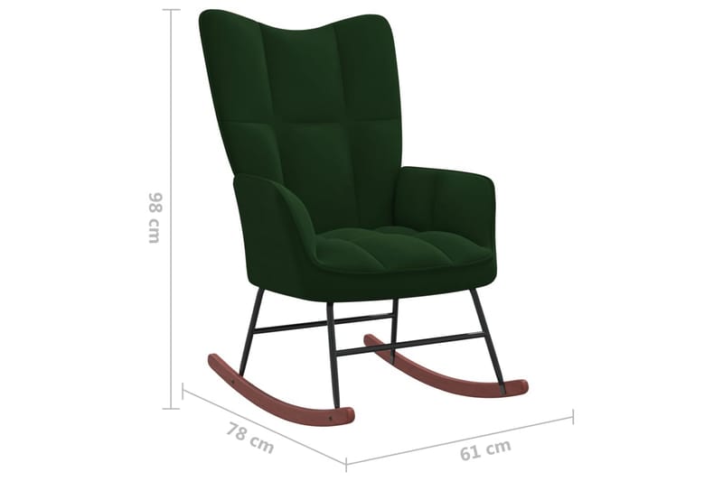 gyngestol fløjl mørkegrøn - Grøn - Møbler - Stole & lænestole