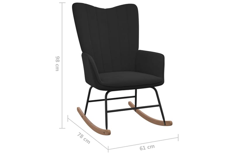 gyngestol fløjl sort - Sort - Møbler - Stole & lænestole - Gyngestol