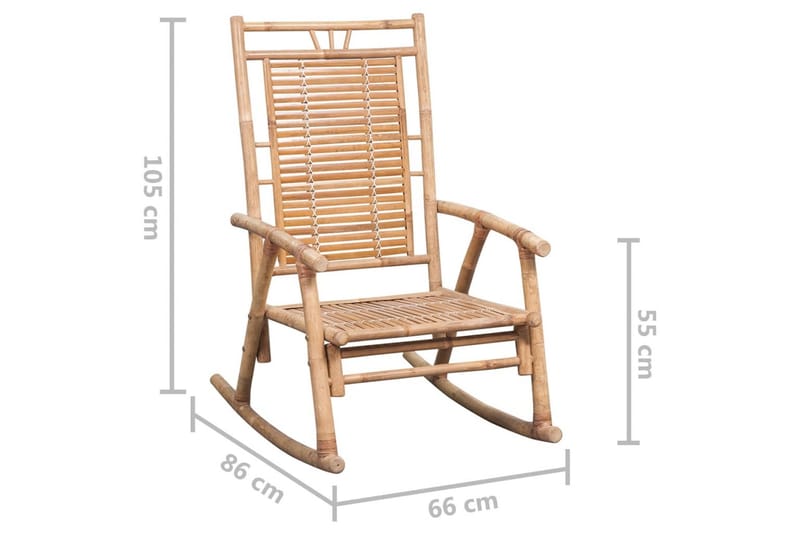 gyngestol med hynde bambus - Brun - Møbler - Stole & lænestole - Gyngestol