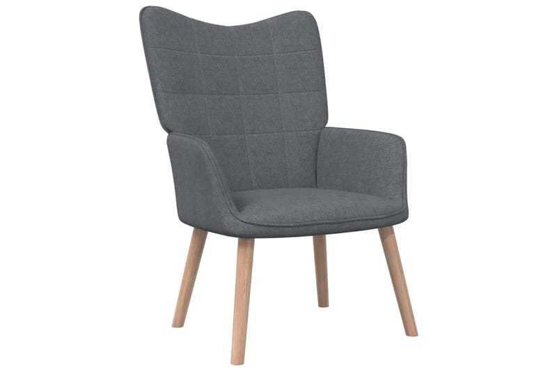 lænestol med fodskammel 62x68,5x96 cm stof mørkegrå - Lænestole