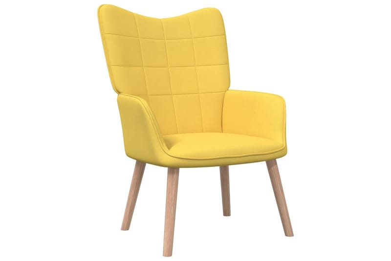lænestol med fodskammel 62x68,5x96 cm stof sennepsgul - Lænestole