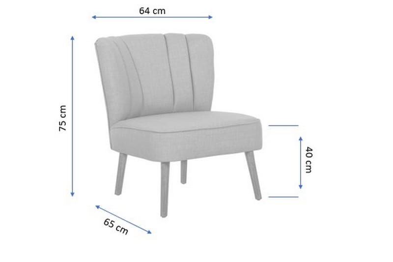 Caulk Lænestol med Armlæn - Blå - Lænestole