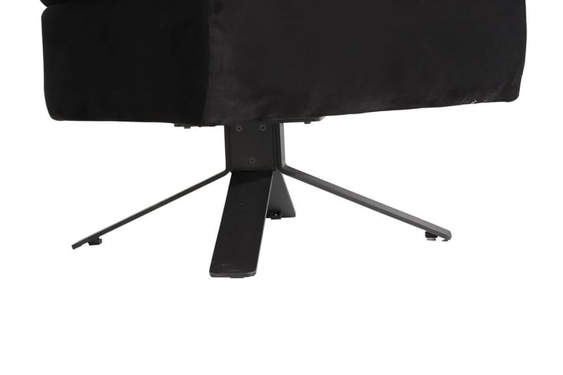 Edvale Lænestol - Sort - Recliner lænestol - Læderstol - Lænestole - Lænestol med fodskammel - Kurvestole