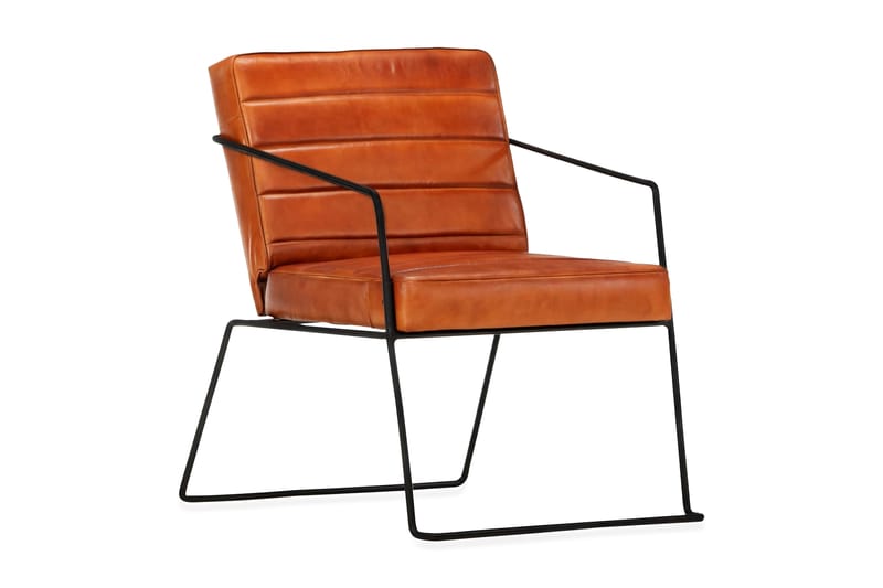 Lænestol ægte læder gyldenbrun - Brun - Lænestole