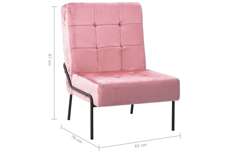 lænestol 65x79x87 cm fløjl pink - Møbler - Stole & lænestole - Lænestole