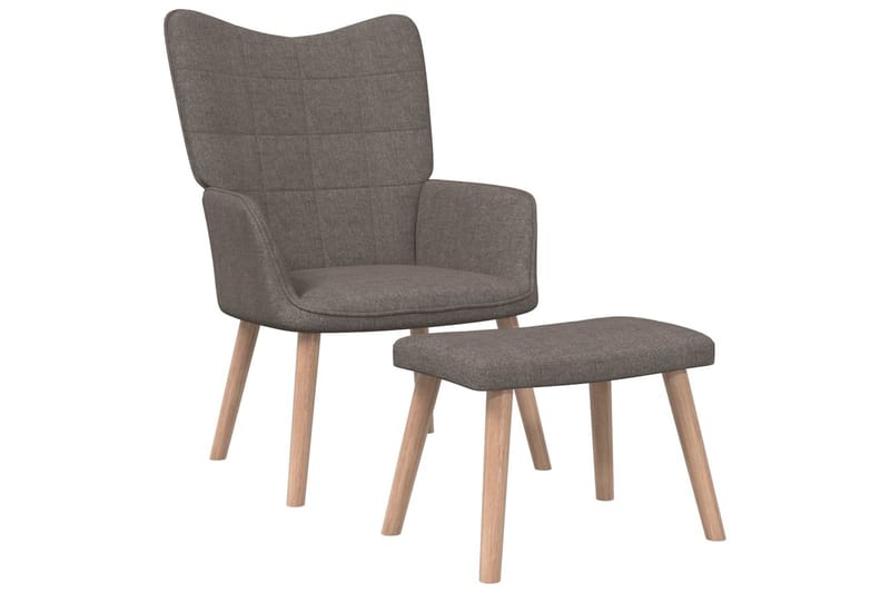 lænestol med fodskammel 62x68,5x96 cm stof gråbrun - Lænestole
