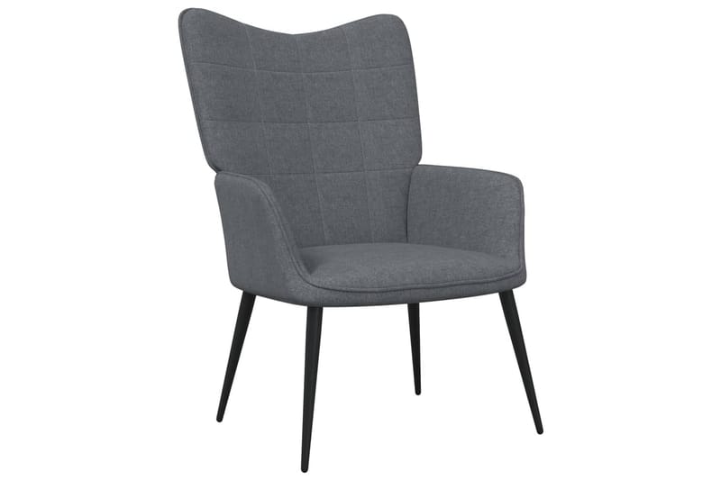 lænestol med fodskammel 62x68,5x96 cm stof mørkegrå - Lænestole