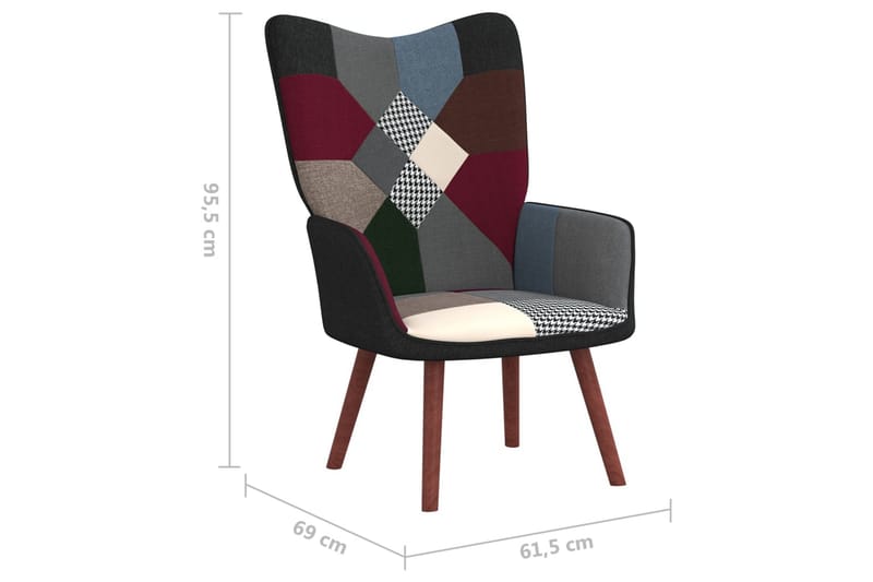 lænestol med fodskammel stof patchwork - Flerfarvet - Møbler - Stole & lænestole - Lænestole