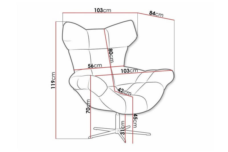 Rathkeale Lænestol - Sort/Lysegrå - Møbler - Stole & lænestole - Lænestole