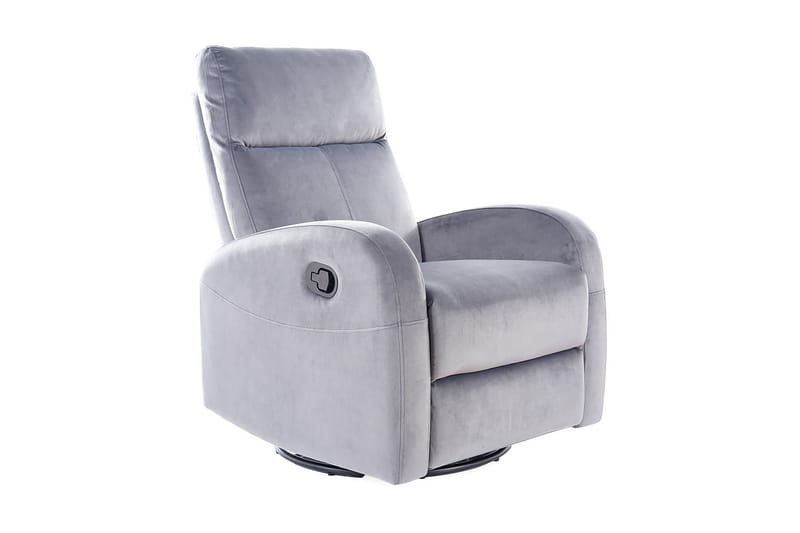 Athos Reclinerlænestol Justerbar - Velour/Grå - Møbler - Stole & lænestole - Lænestole - Recliner lænestol