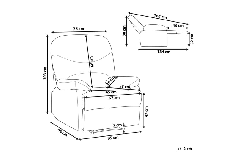 Ellov Lænestol - Brungrå/Velour - Møbler - Stole & lænestole - Lænestole - Recliner lænestol