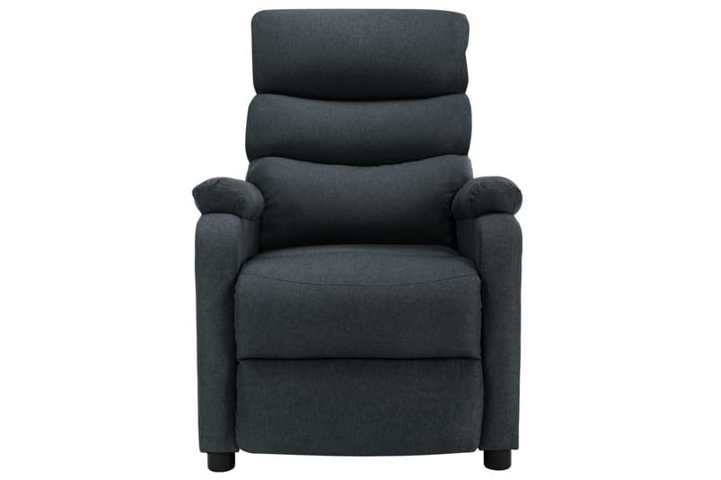 Lænestol Stof Mørkegrå - Grå - Recliner lænestol - Læderstol - Lænestol med fodskammel - Siddemøbler med opbevaring