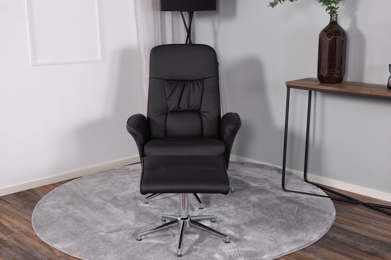 Rolf Recliner med Ottoman - Svart - Møbler - Stole & lænestole - Lænestole - Recliner lænestol