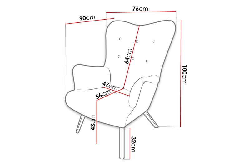 Skandynawski Lænestol - Velour/Grøn - Møbler - Stole & lænestole - Lænestole