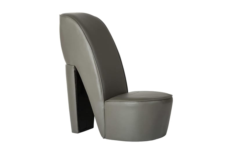 stol højhælet sko-design kunstlæder grå - Lænestole