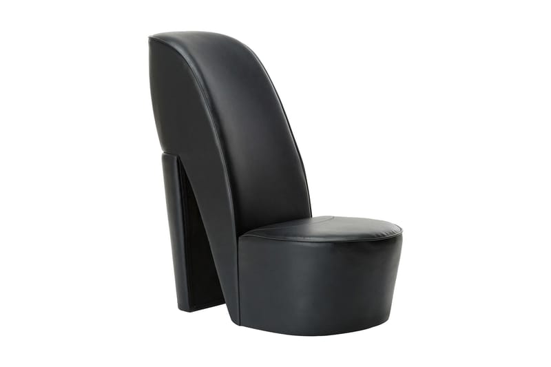 stol højhælet sko-design kunstlæder sort - Lænestole