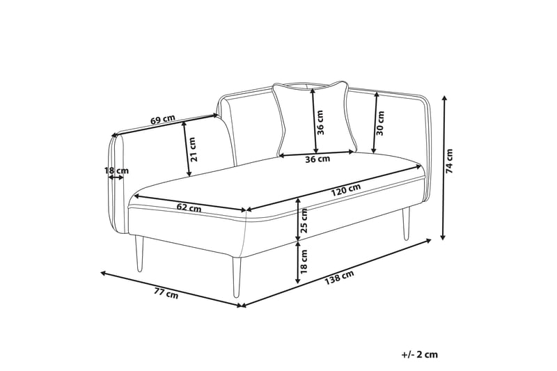 Toyoki Chaiselong 138 cm Højre - Sort/Grøn - Møbler - Stole & lænestole - Lænestole - Chaiselong lænestol & Divan lænesto