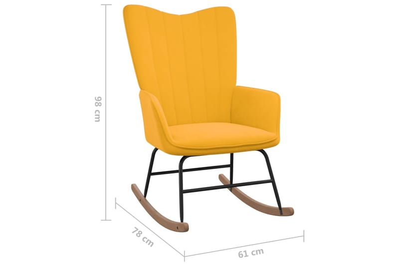 gyngestol fløjl sennepsgul - Gul - Møbler - Stole & lænestole - Gyngestol