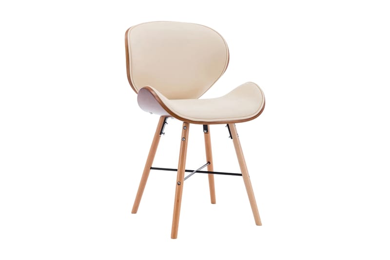 Spisebordsstole 6 Stk. Kunstlæder Og Bøjet Træ Cremefarvet - Spisebordsstole & køkkenstole - Armstole