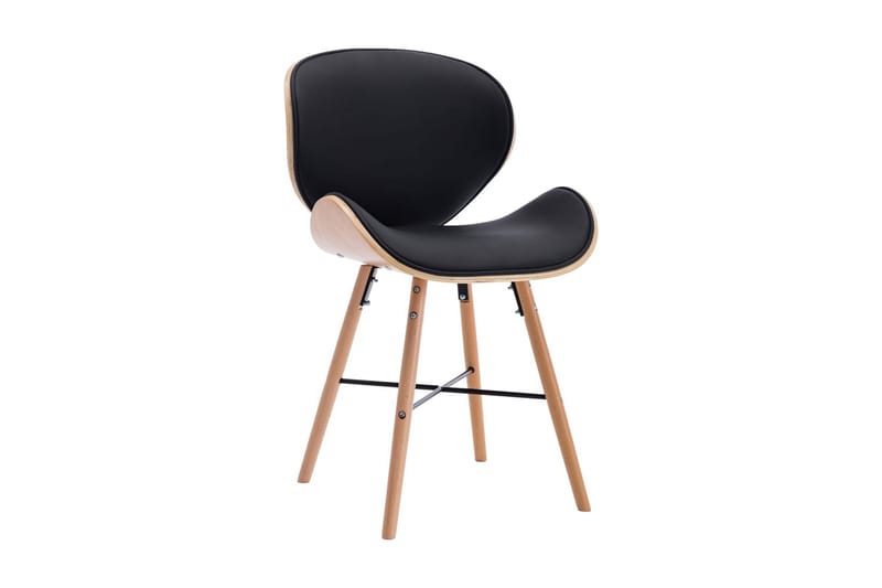 Spisebordsstole 6 Stk. Kunstlæder Og Bøjet Træ Sort - Spisebordsstole & køkkenstole - Armstole